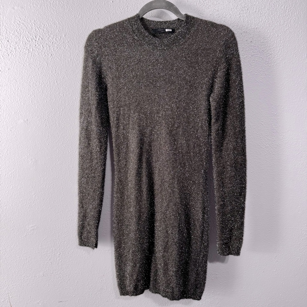All Saints gray silver sparkly fuzzy dress small